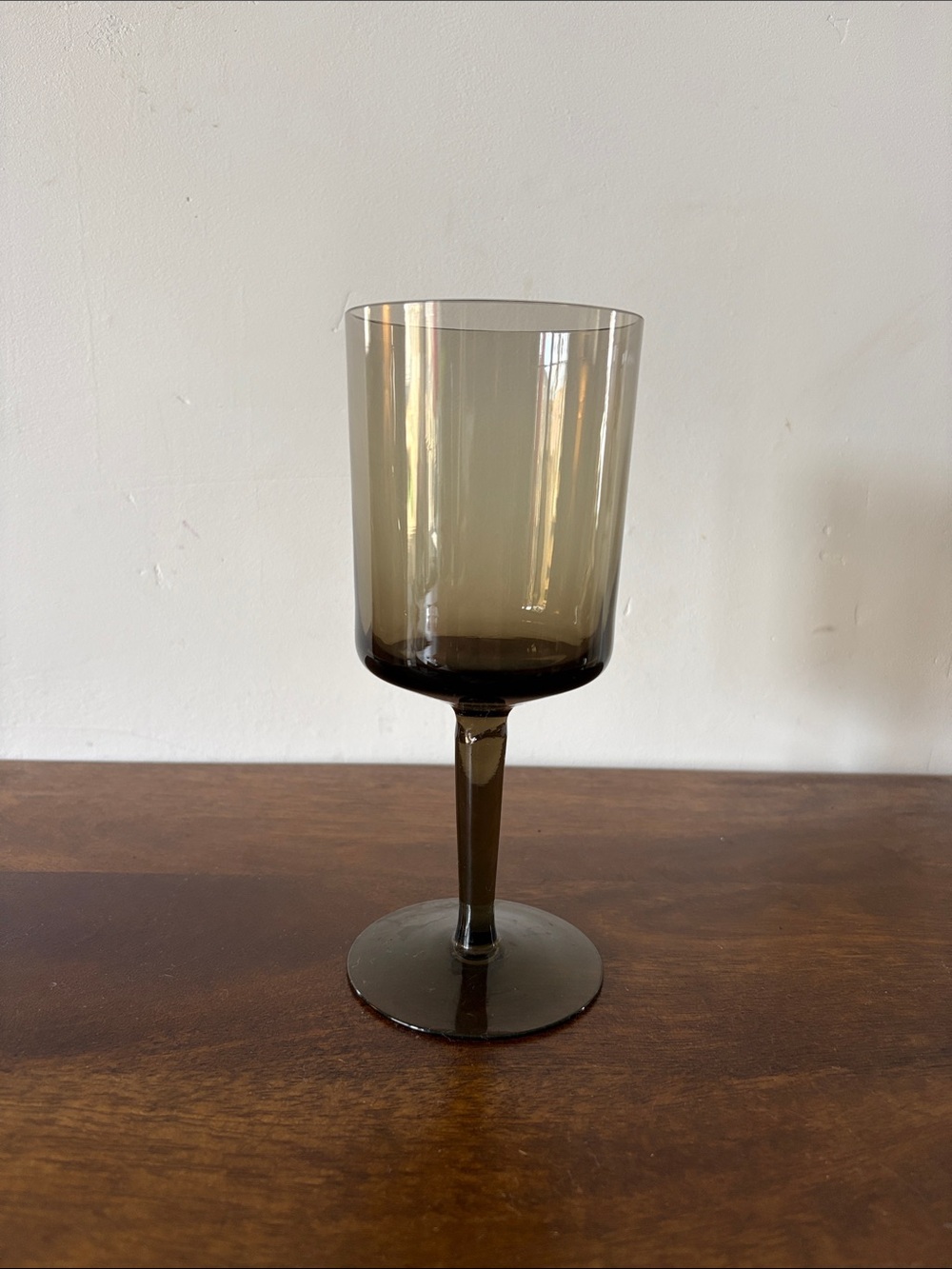 FREE W/PURCHASE* MID-CENTURY MODERN - Smoky Brown Stemmed Wine Glass